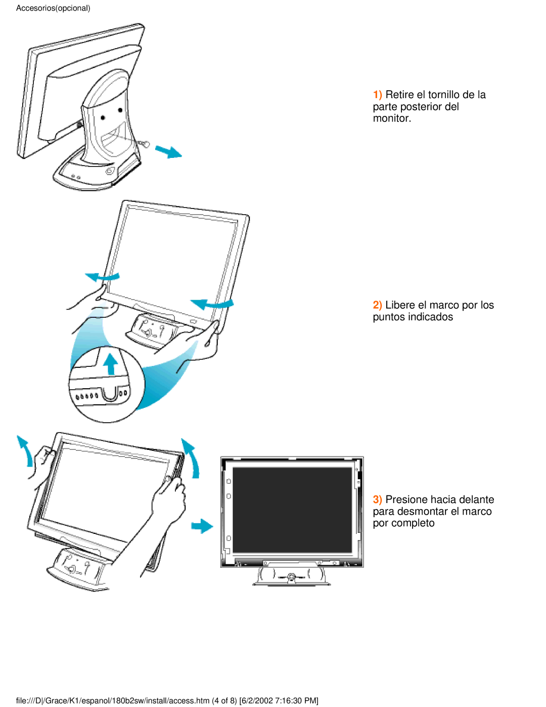 Philips 180B2W user manual Accesoriosopcional 