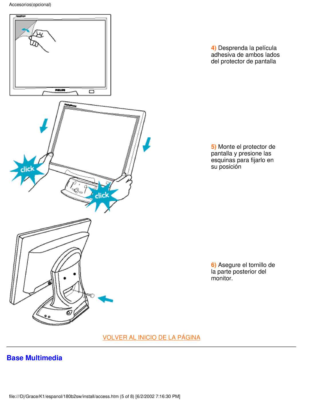 Philips 180B2W user manual Base Multimedia 