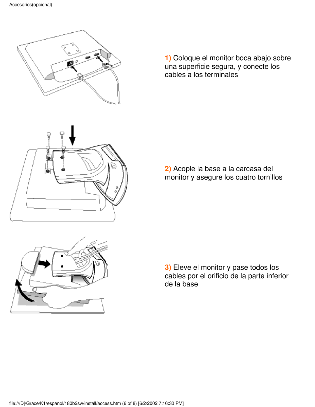 Philips 180B2W user manual Accesoriosopcional 