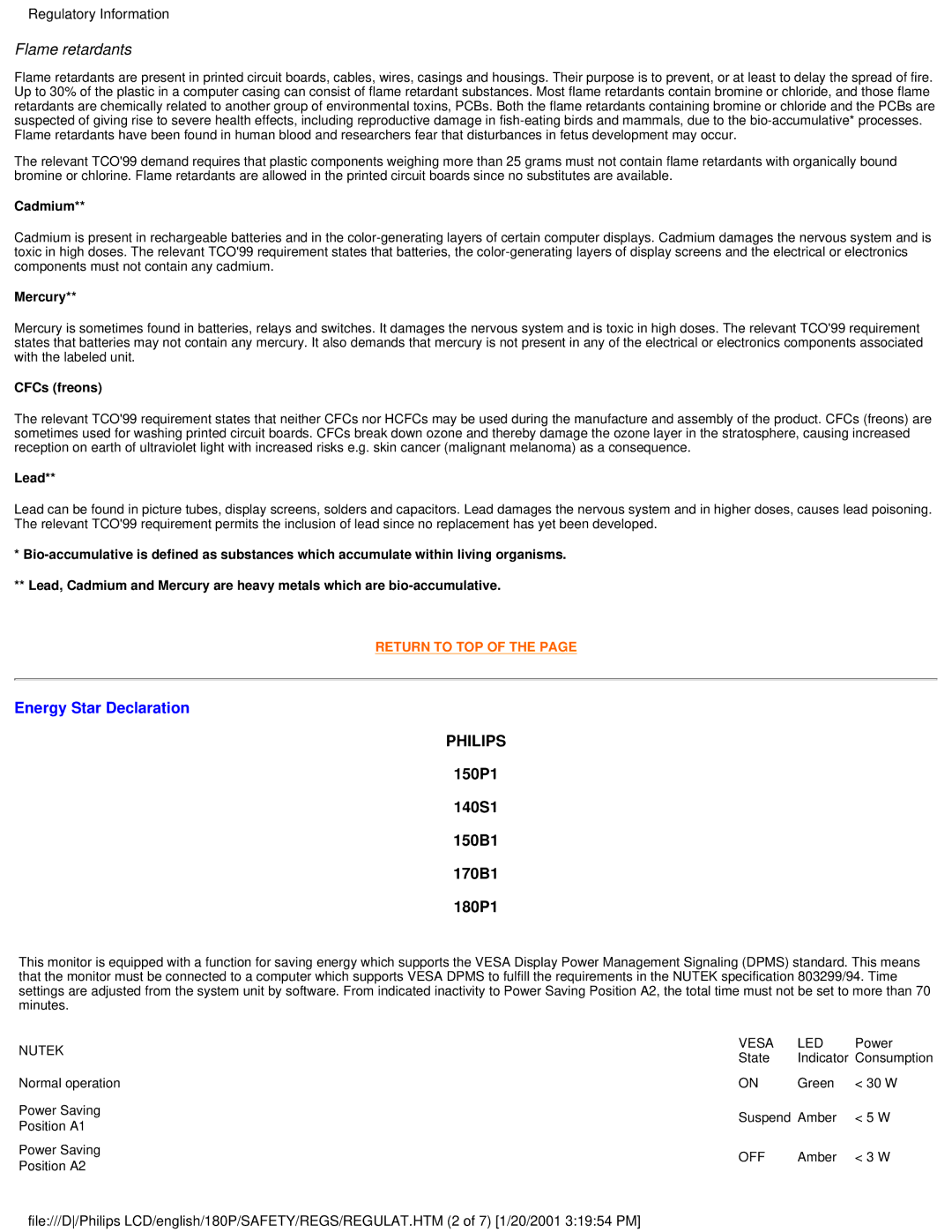 Philips 180P user manual Philips 