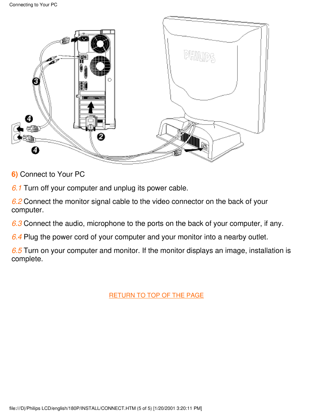 Philips 180P user manual Return to TOP 