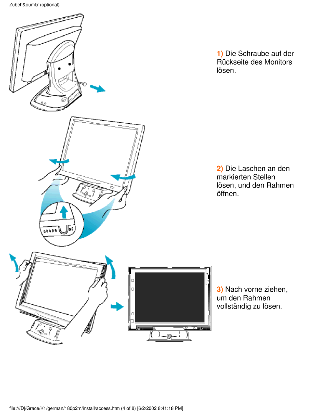 Philips 180P2G user manual Zubehör optional 