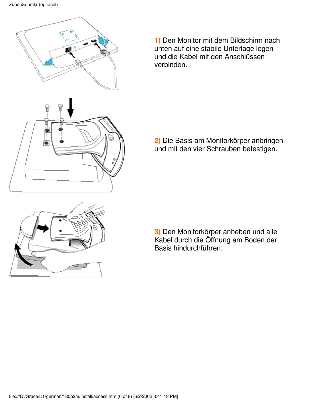 Philips 180P2G user manual Zubehör optional 