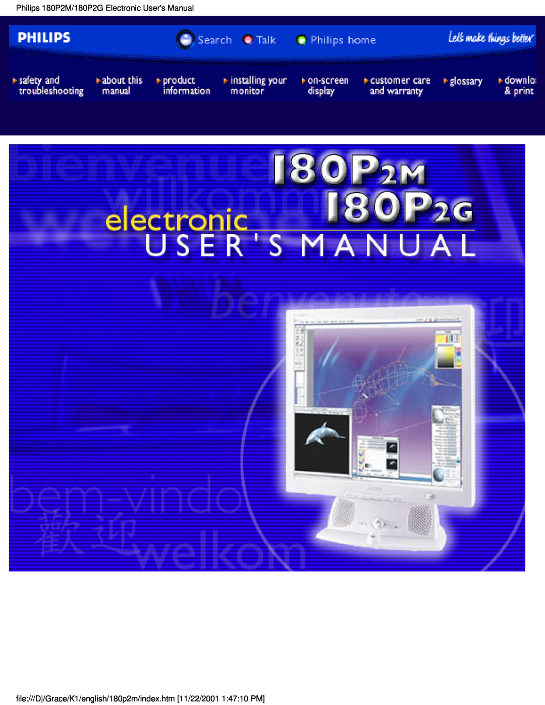 Philips 180P2M user manual file///D/Grace/K1/english/180p2m/index.htm 11/22/2001 14710 PM 