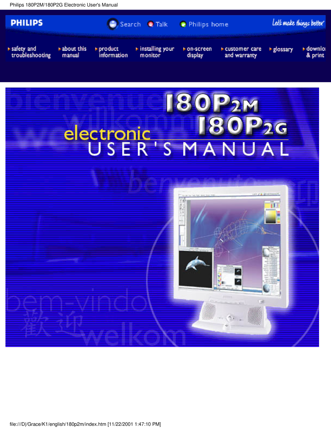 Philips 180P2M user manual 