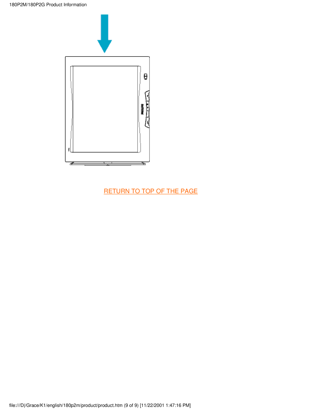 Philips 180P2M user manual Return to TOP 