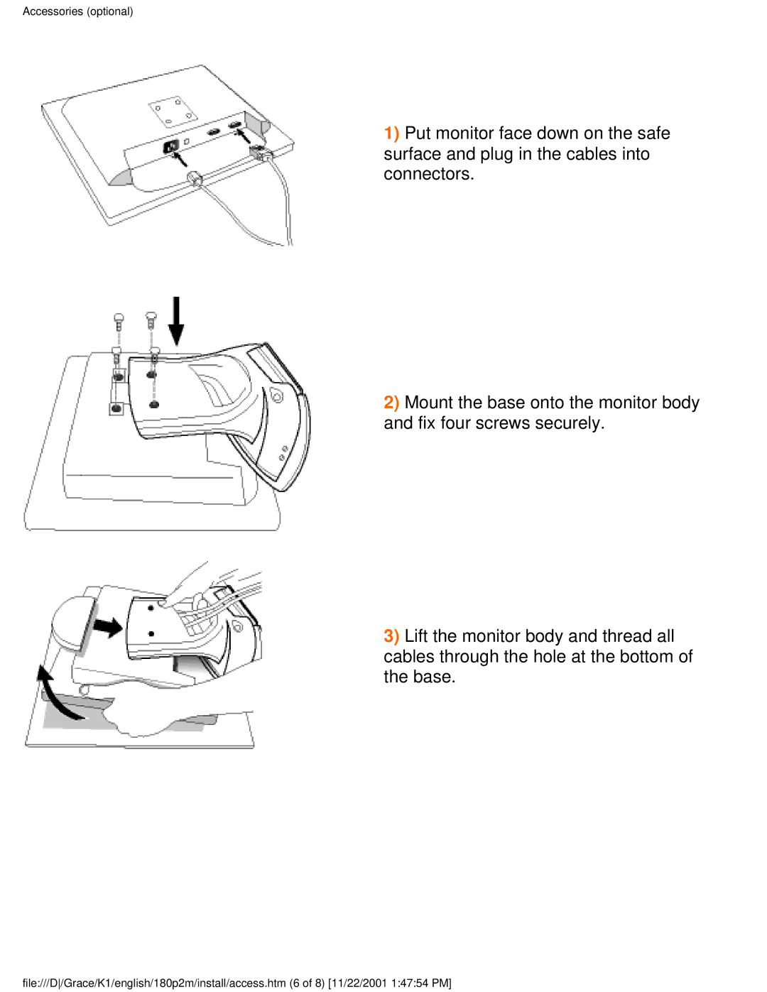 Philips 180P2M user manual Accessories optional 