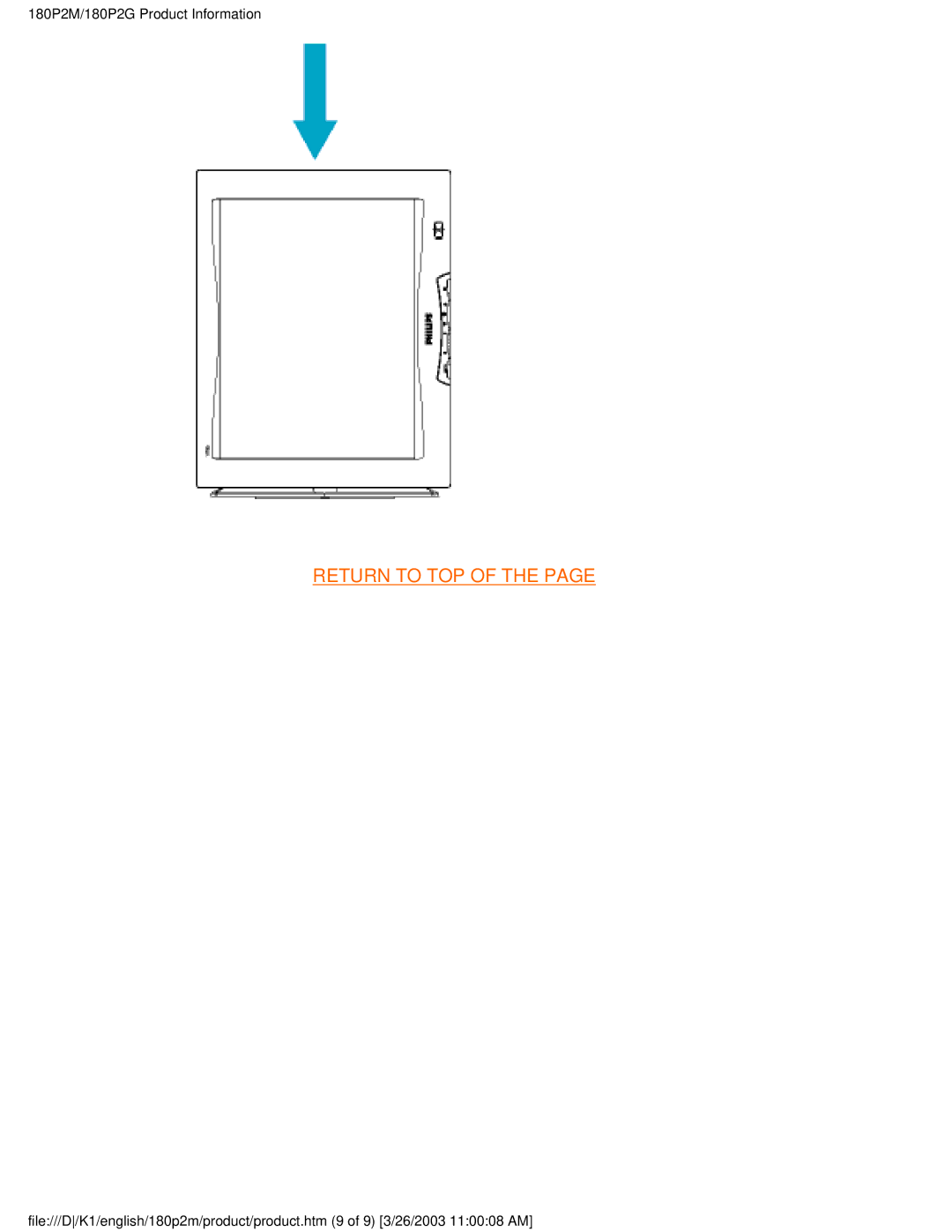 Philips 180P2M/180P2G user manual Return to TOP 