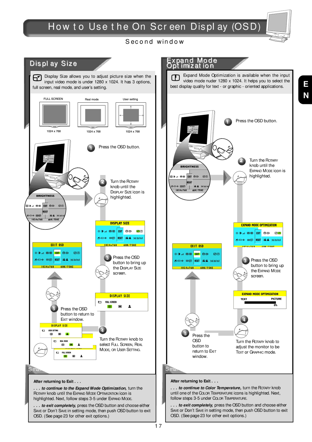 Philips 18L8025Q, 181AS manual Display Size, Expand Mode Optimization, Highlighted 