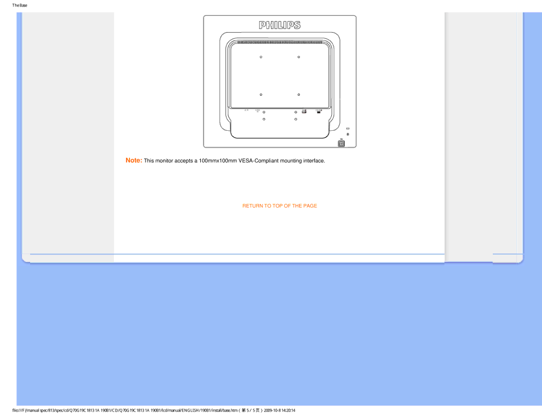 Philips 190B1CS/00 user manual Return to TOP 