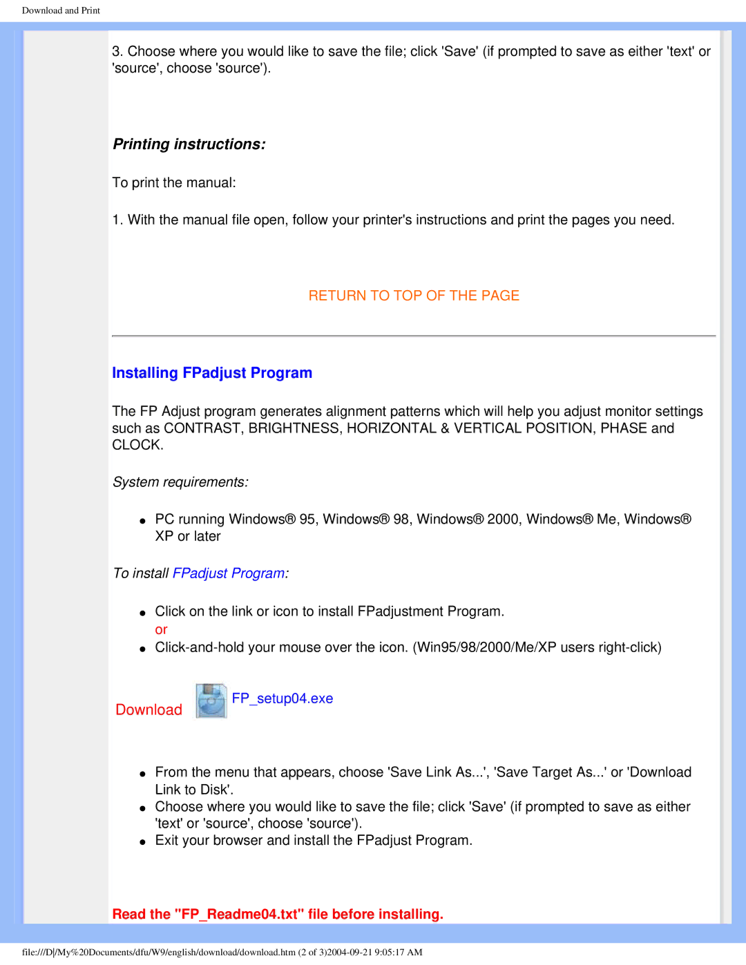 Philips 190b5 user manual Printing instructions 