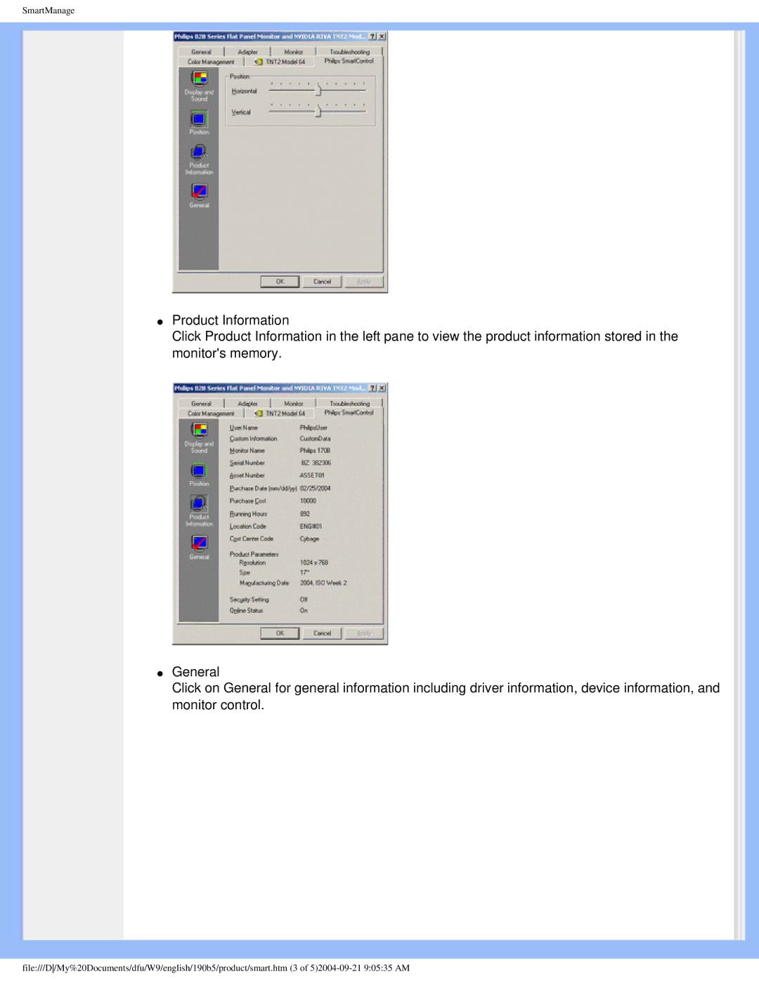 Philips 190b5 user manual SmartManage 