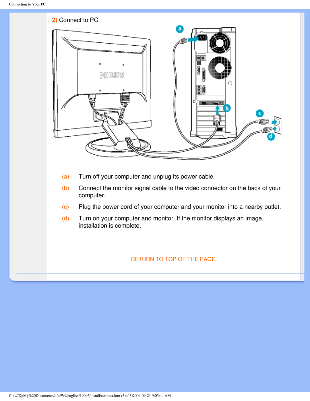 Philips 190b5 user manual Return to TOP 