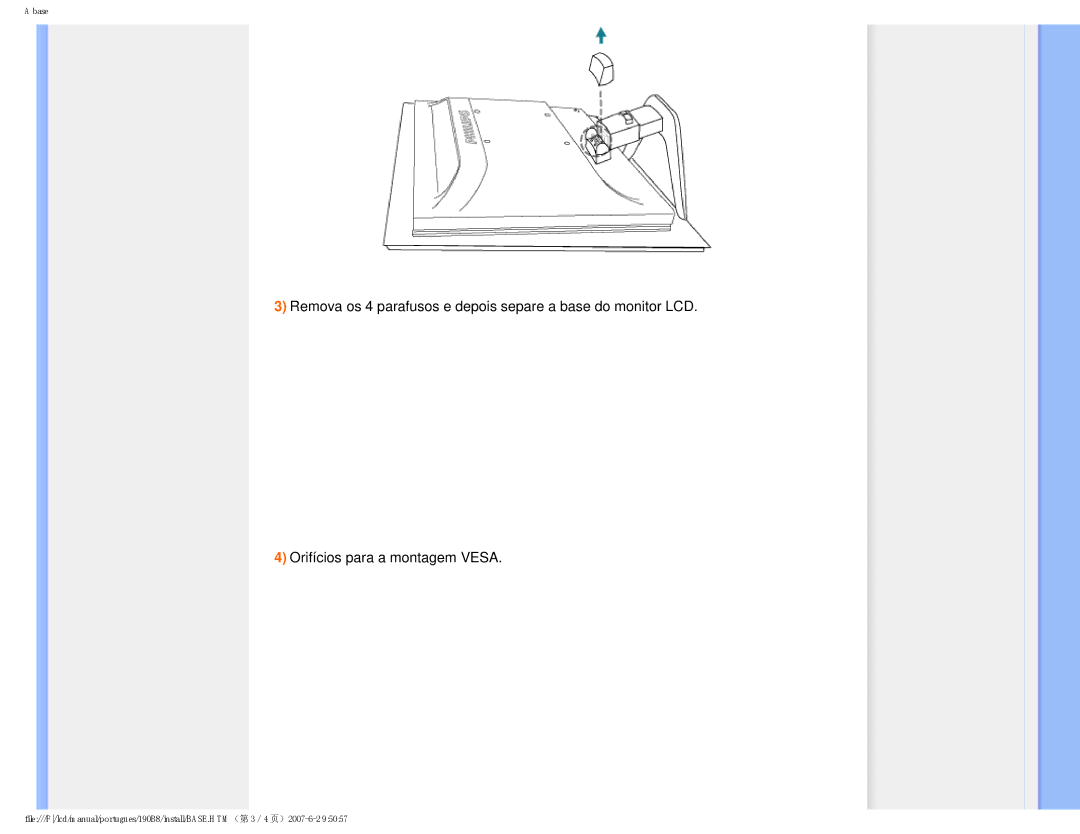 Philips 190B8 user manual Base 