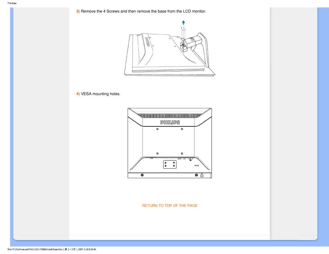 Philips 190B8CB user manual Return to TOP 