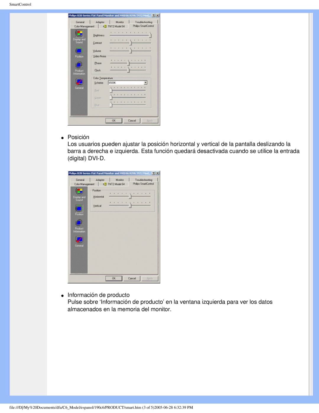 Philips 190C6 user manual SmartControl 