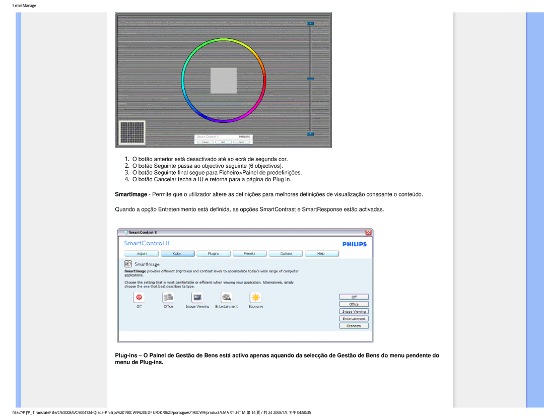 Philips 190CW9 user manual SmartManage 