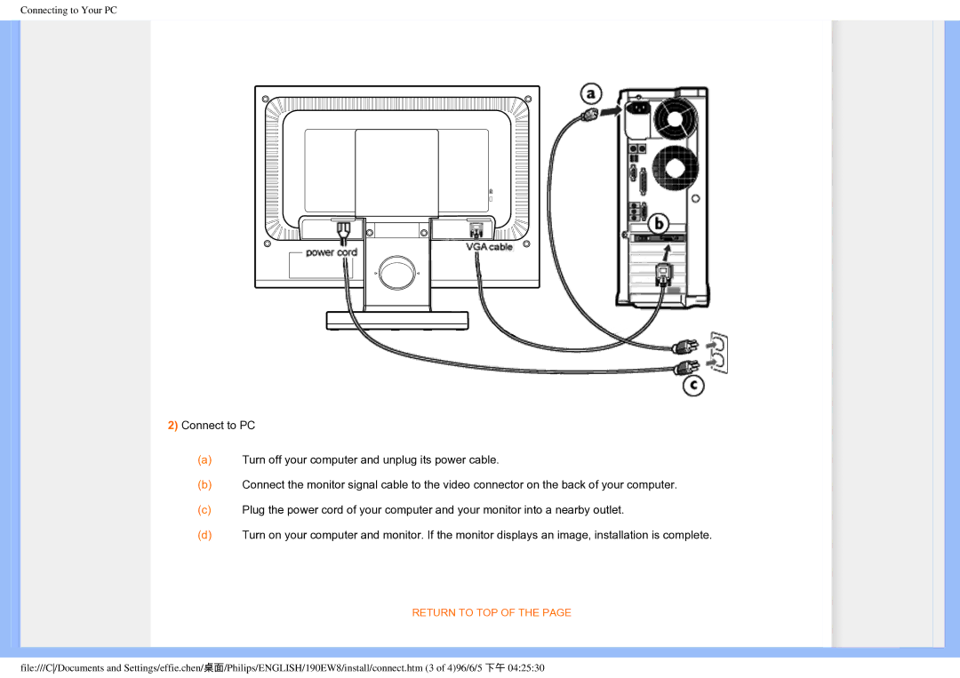 Philips 190EW8CB/93, HWC7190A user manual Return to TOP 