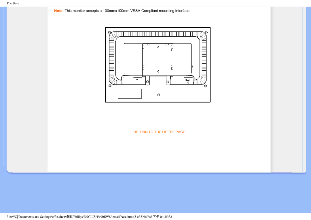 Philips 190EW8CB/93, HWC7190A user manual Return to TOP 