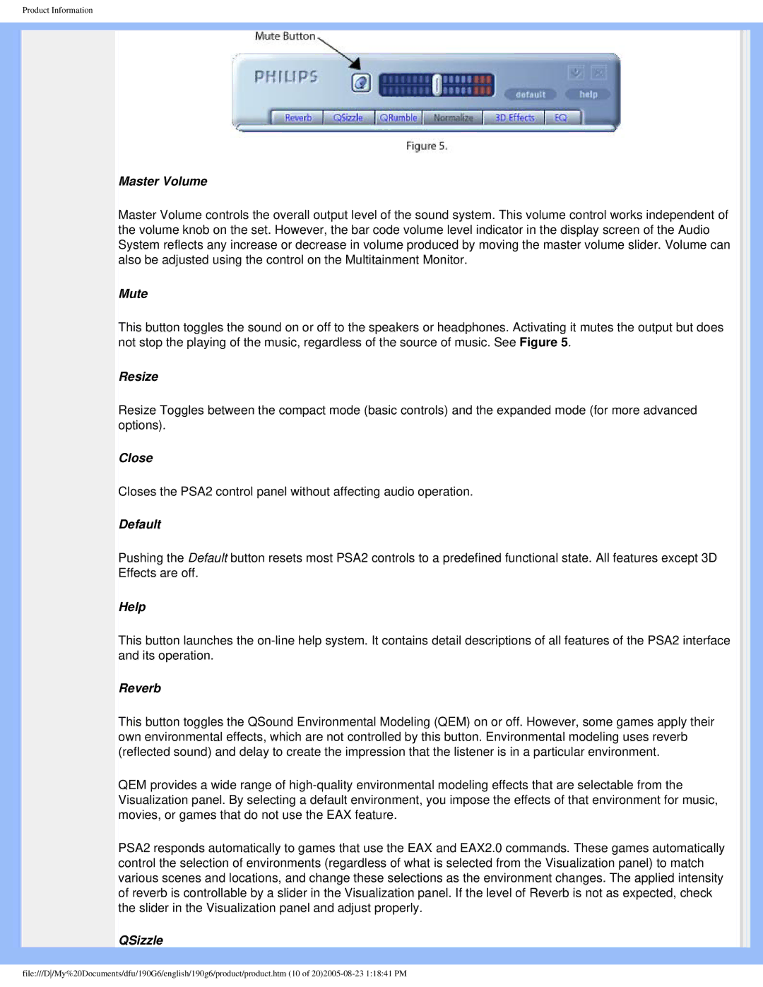 Philips 190G6 user manual Close 