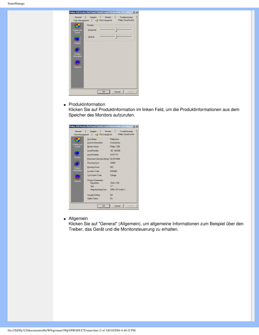 Philips 190P5 user manual SmartManage 