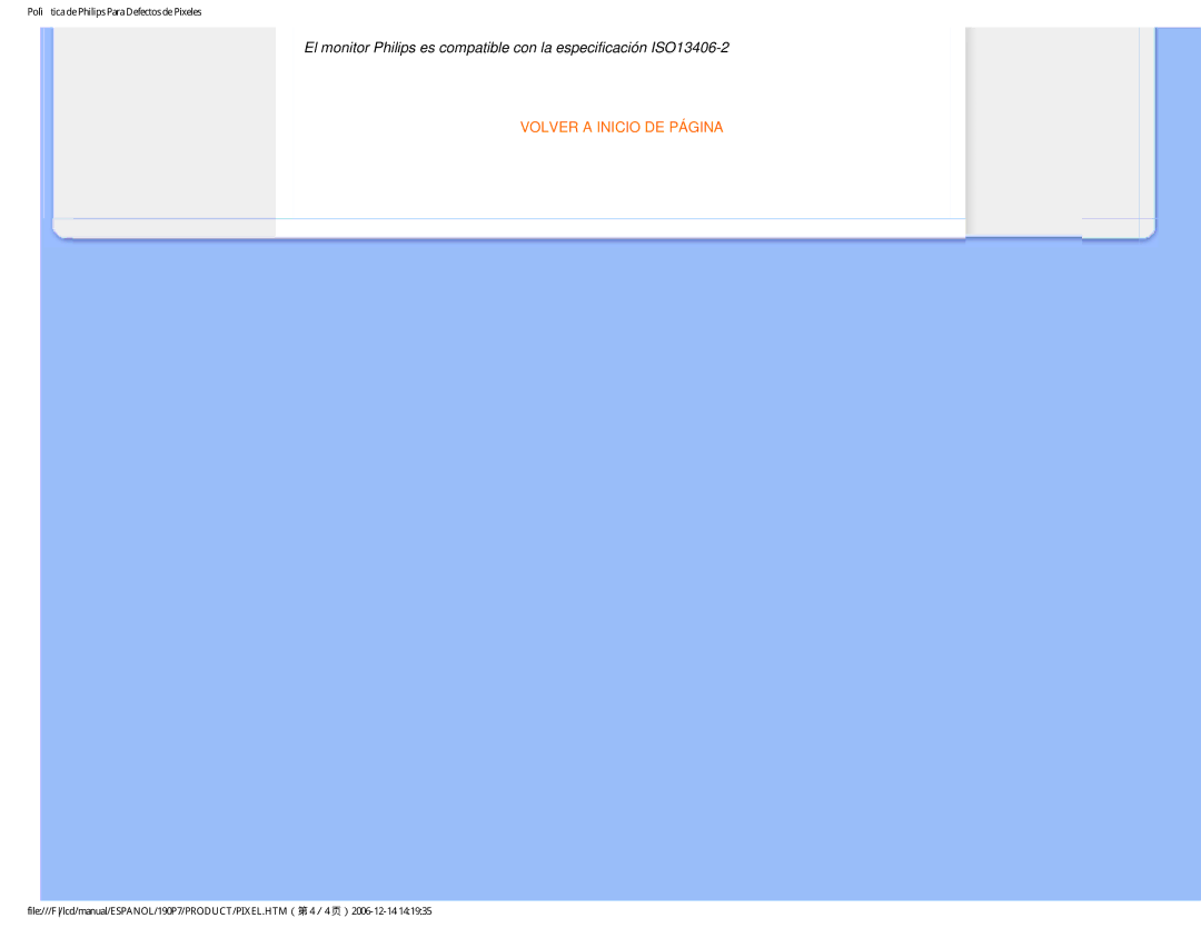 Philips 190P7 user manual Volver a Inicio DE Página 