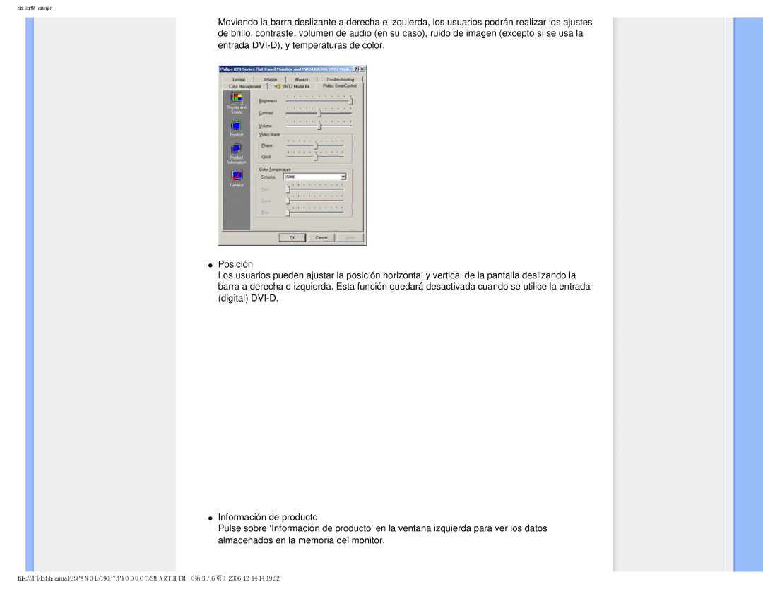 Philips 190P7 user manual SmartManage 