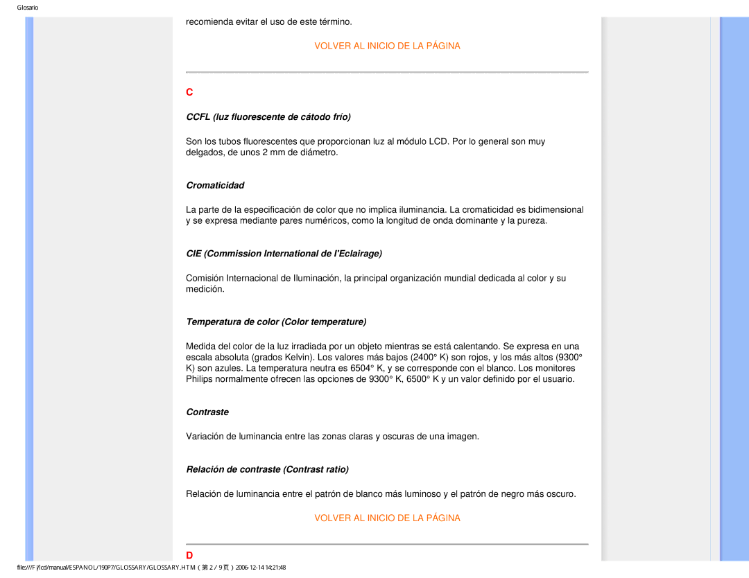 Philips 190P7 user manual Contraste 