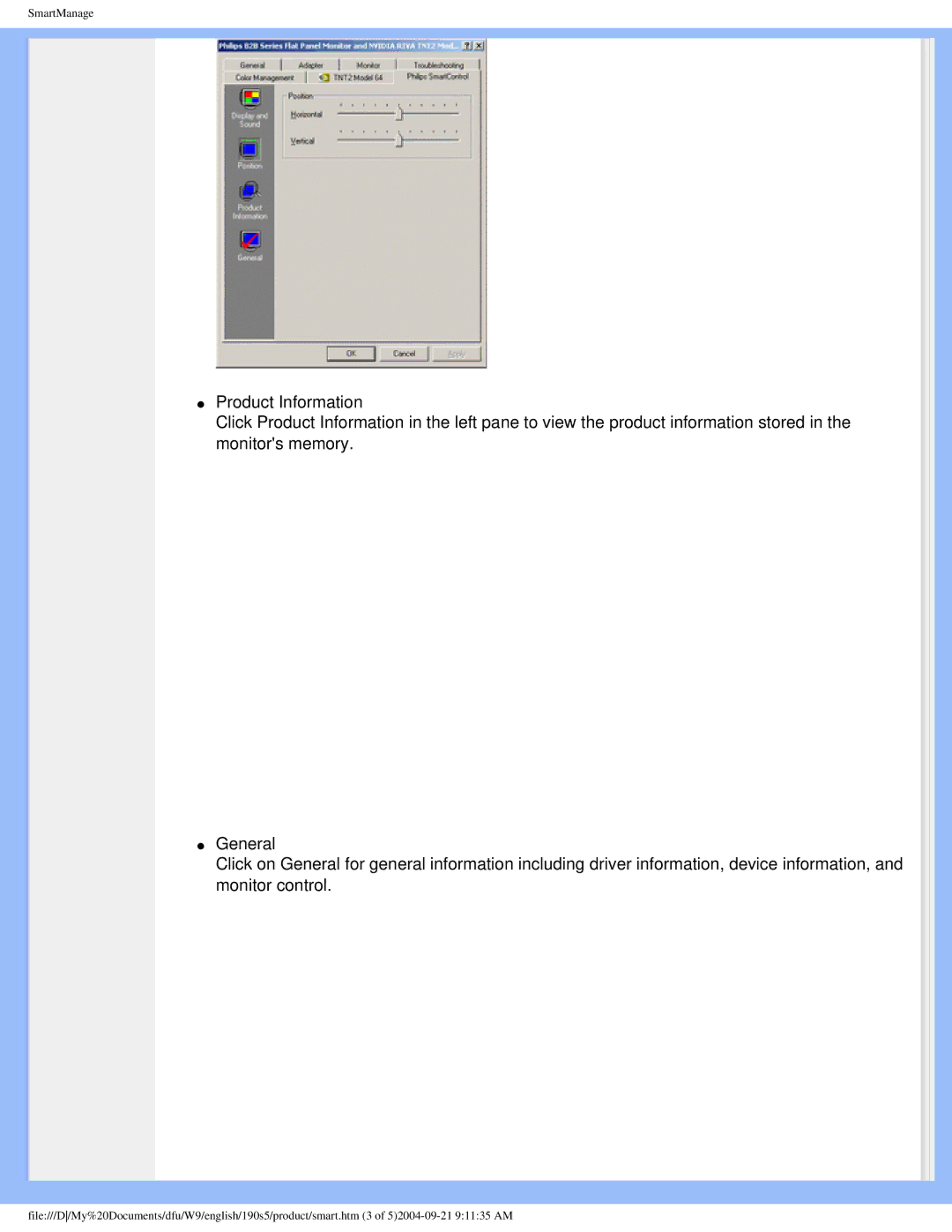 Philips 190S5 user manual SmartManage 