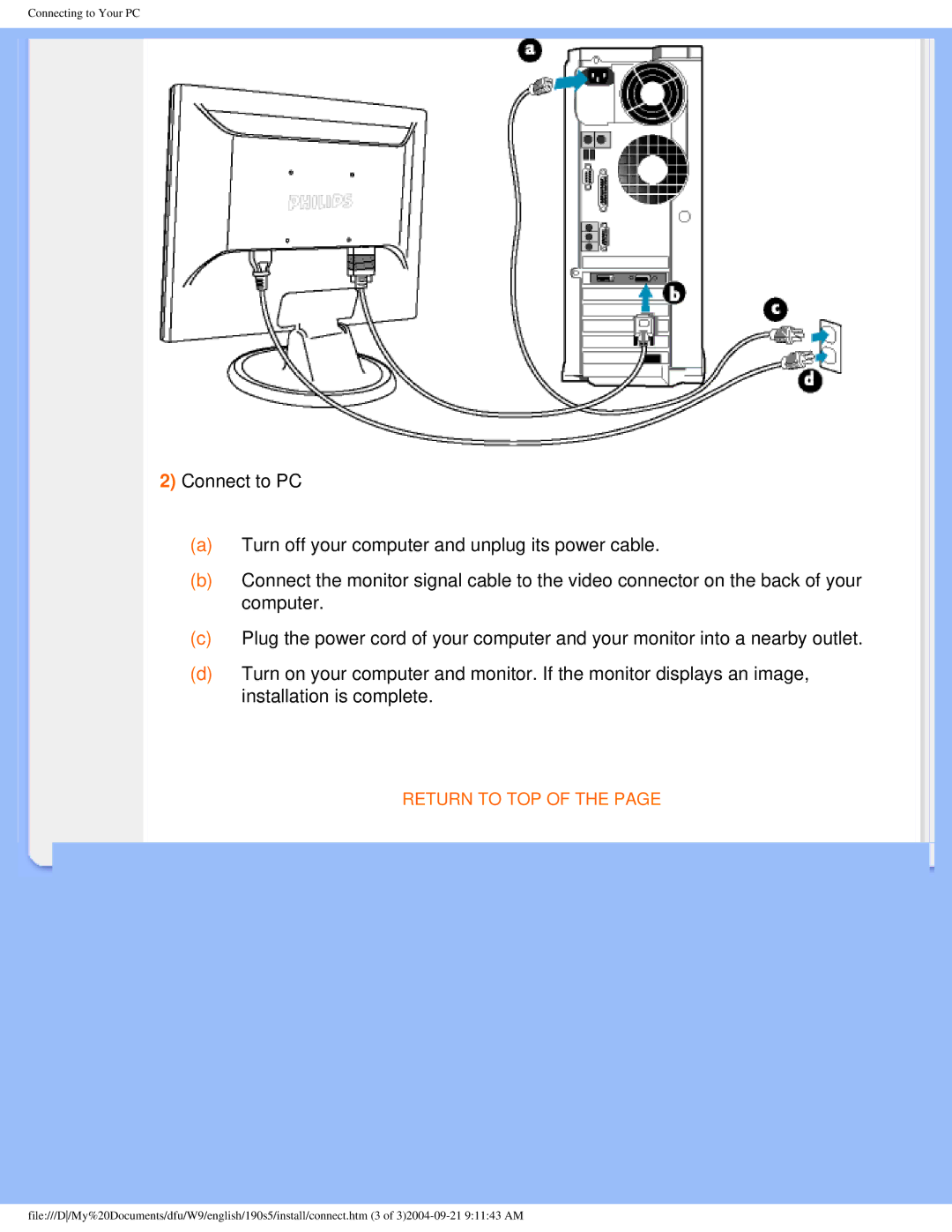 Philips 190S5 user manual Return to TOP 