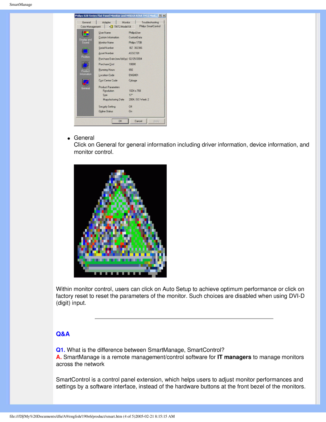 Philips 190S6 user manual SmartManage 