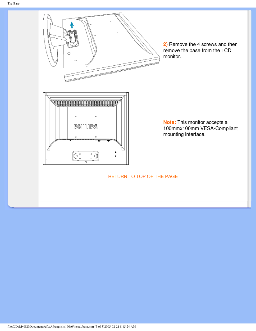 Philips 190S6 user manual Return to TOP 