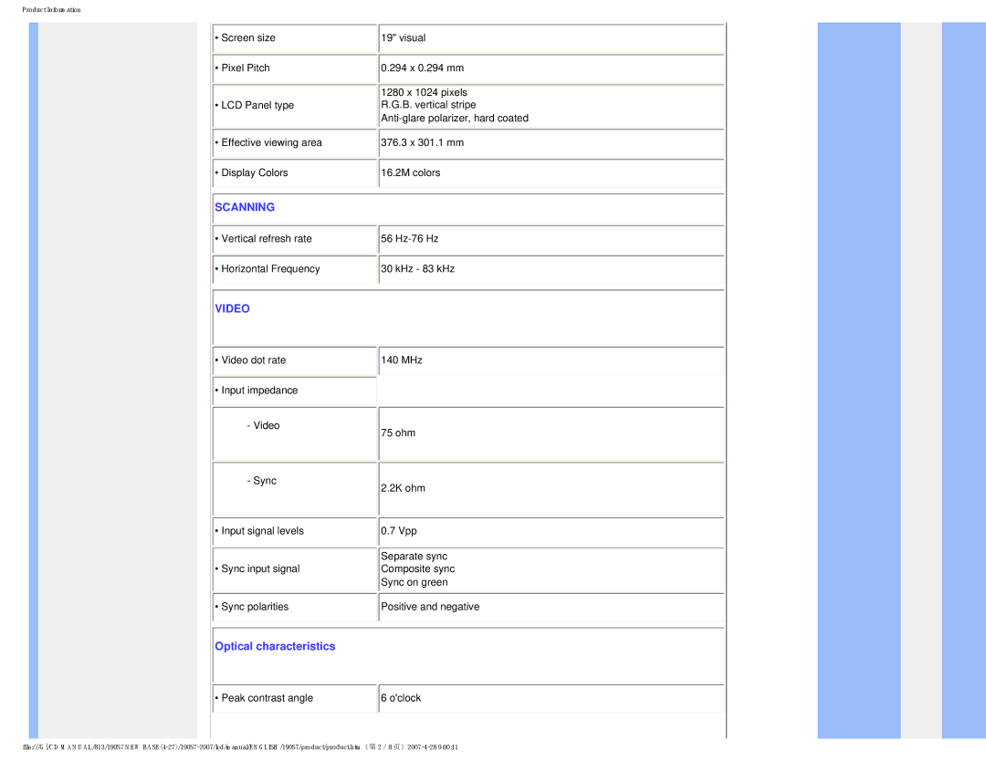 Philips 190S7 user manual Scanning 