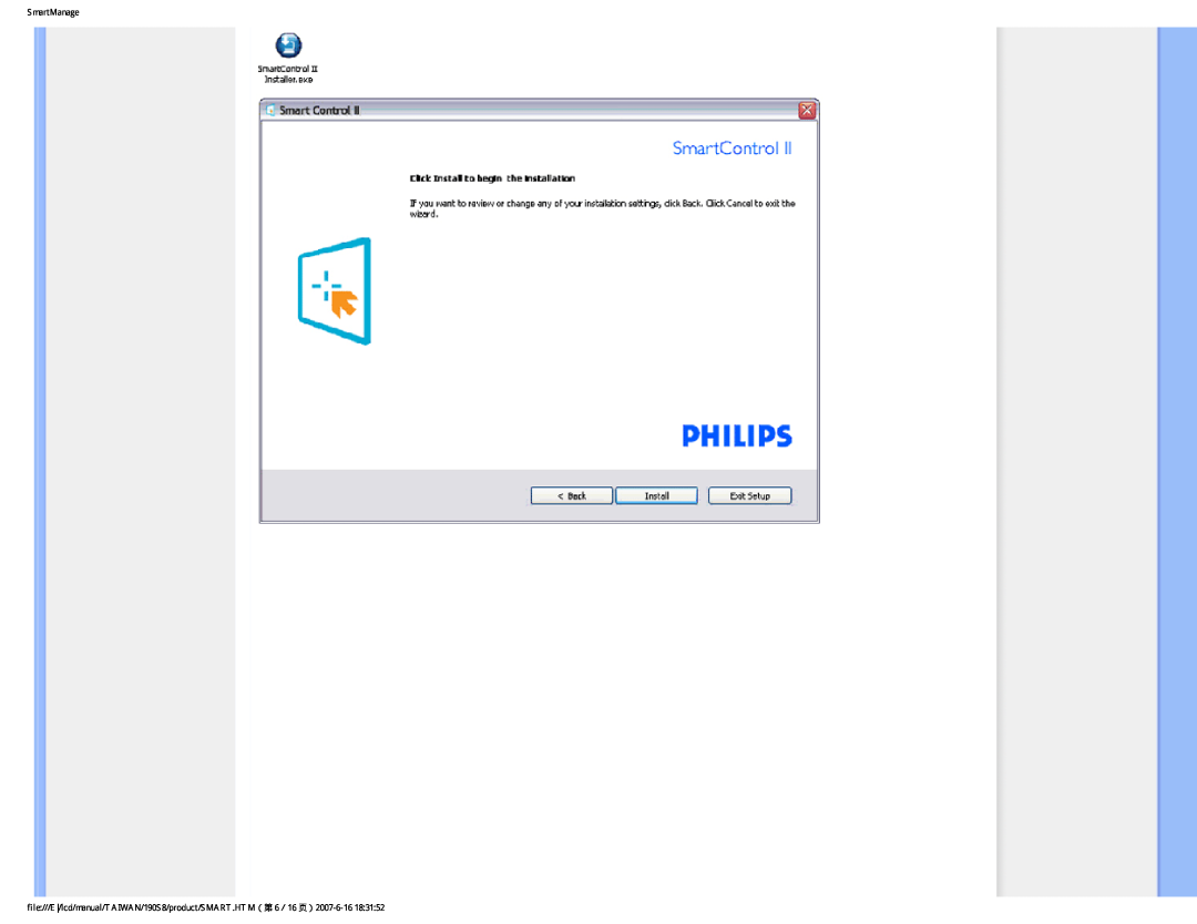 Philips 190S8 user manual SmartManage 