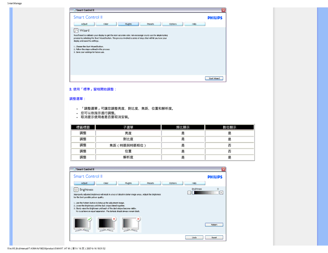 Philips 190S8 user manual 標籤標題 子選單 類比顯示 數位顯示 