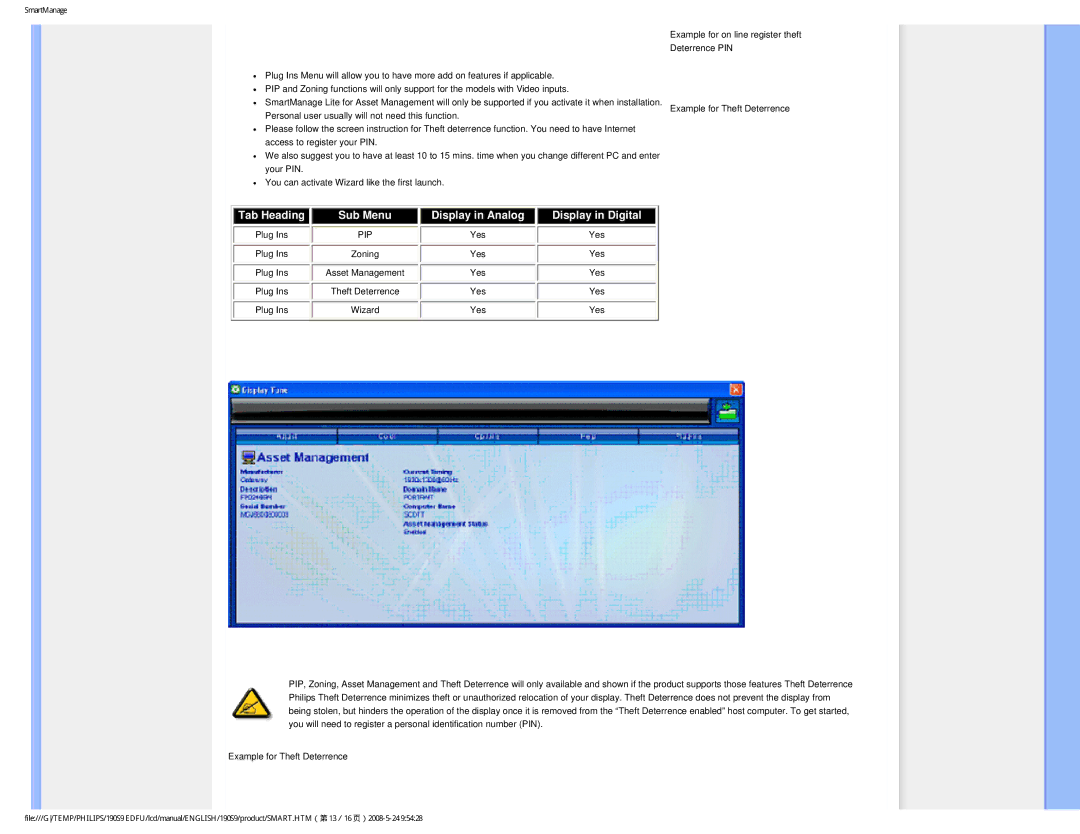 Philips 190S9 user manual Pip 