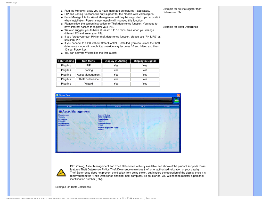 Philips 190SW8 user manual Pip 