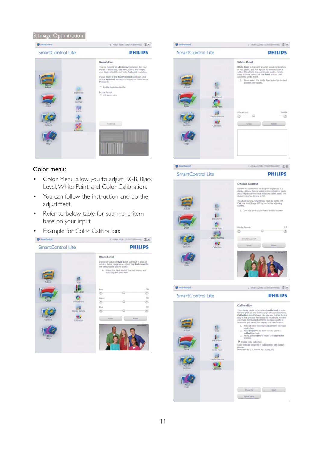 Philips 190V3 user manual Color menu 