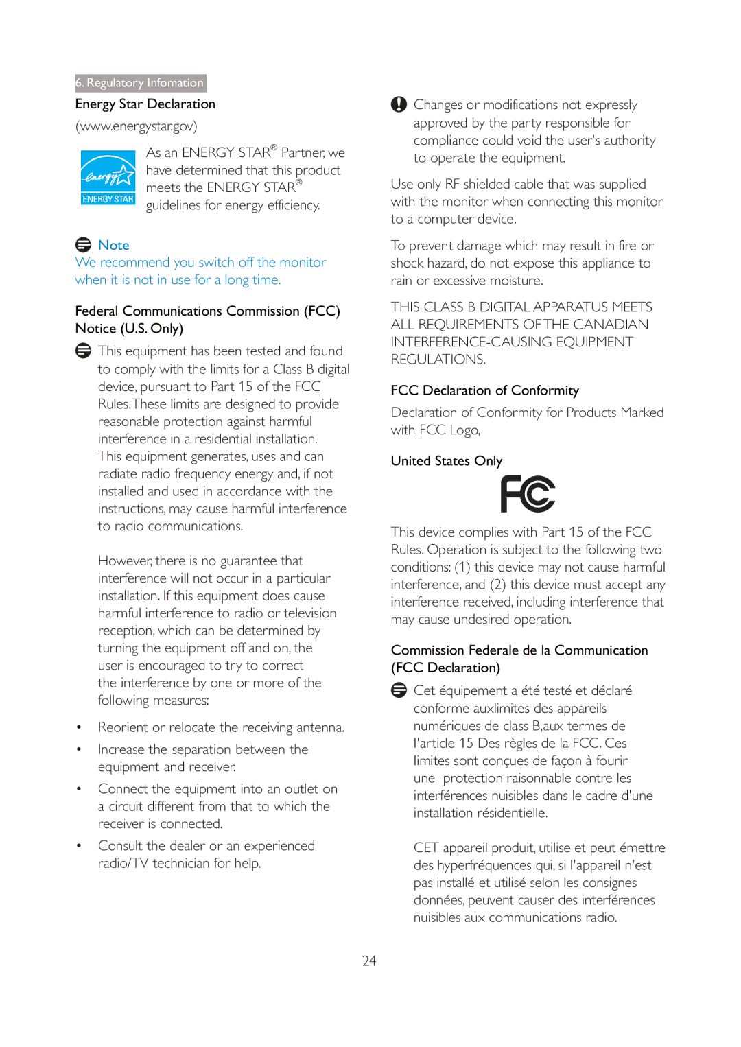 Philips 190V3 Reorient or relocate the receiving antenna, Declaration of Conformity for Products Marked with FCC Logo 