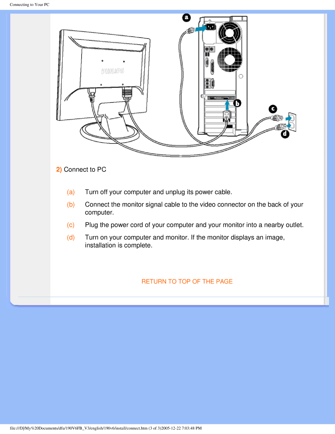 Philips 190V6 user manual Return to TOP 