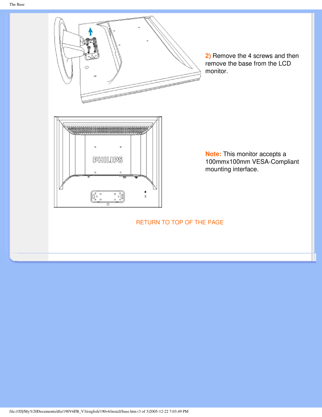 Philips 190V6 user manual Return to TOP 