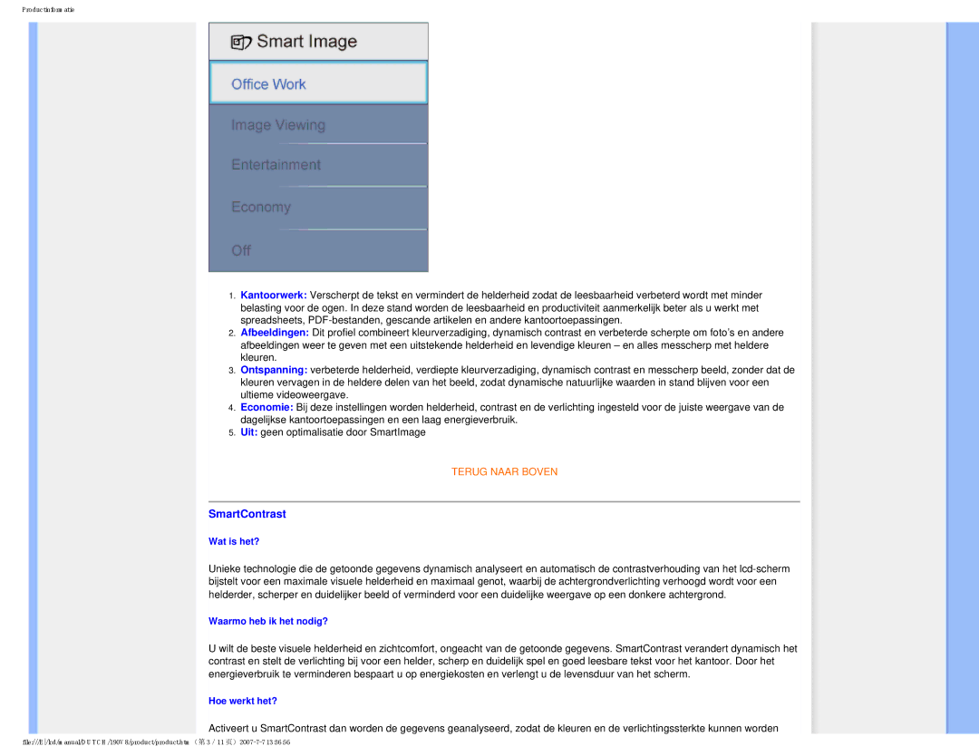 Philips 190V8 user manual SmartContrast 