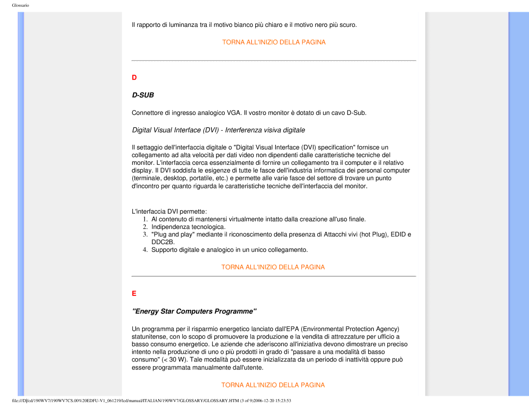 Philips 190WV7 user manual Sub, Energy Star Computers Programme 