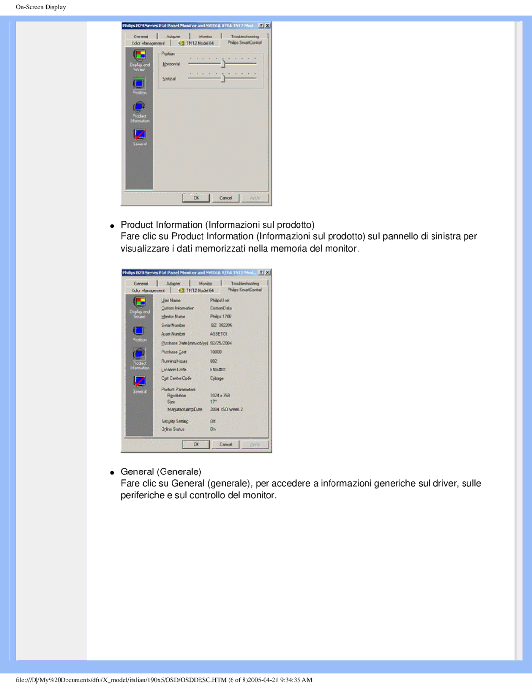 Philips 190X5 user manual On-Screen Display 