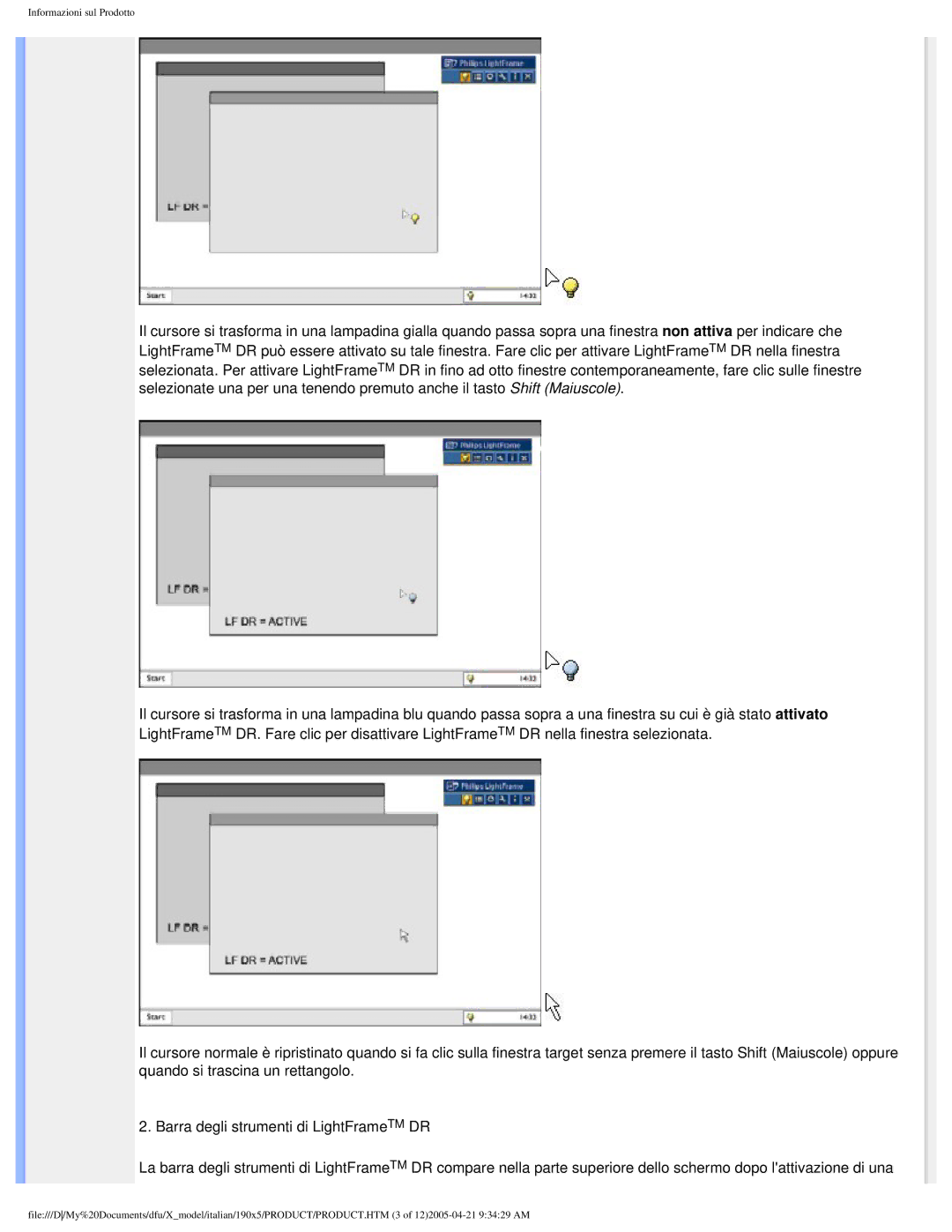 Philips 190X5 user manual Informazioni sul Prodotto 