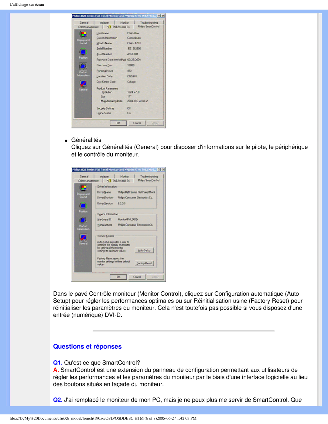 Philips 190X6 user manual Questions et réponses 