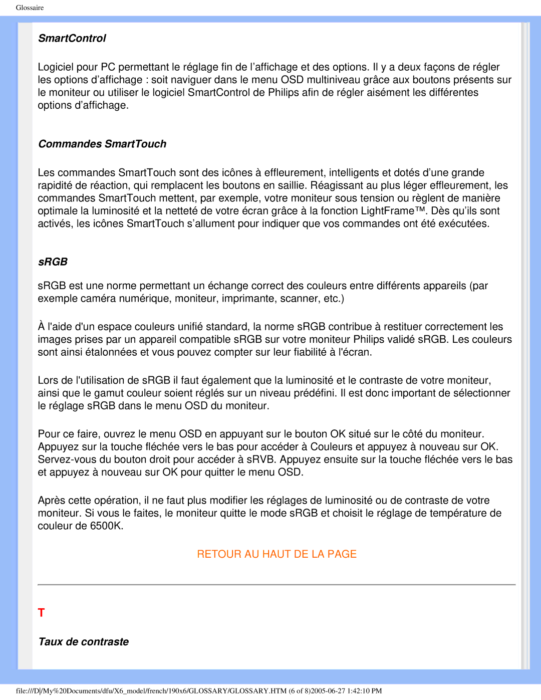 Philips 190X6 user manual SmartControl 