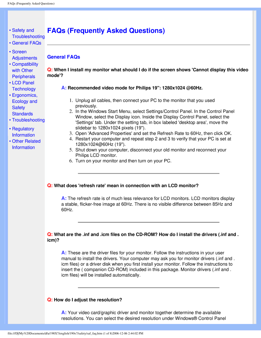 Philips 190XL user manual FAQs Frequently Asked Questions, General FAQs 