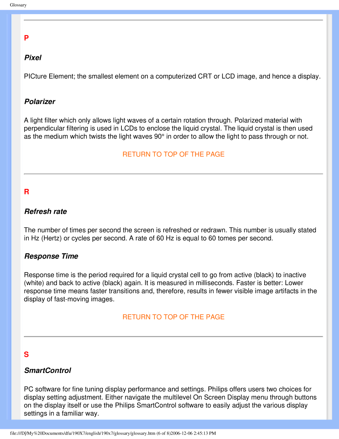 Philips 190XL user manual Pixel 