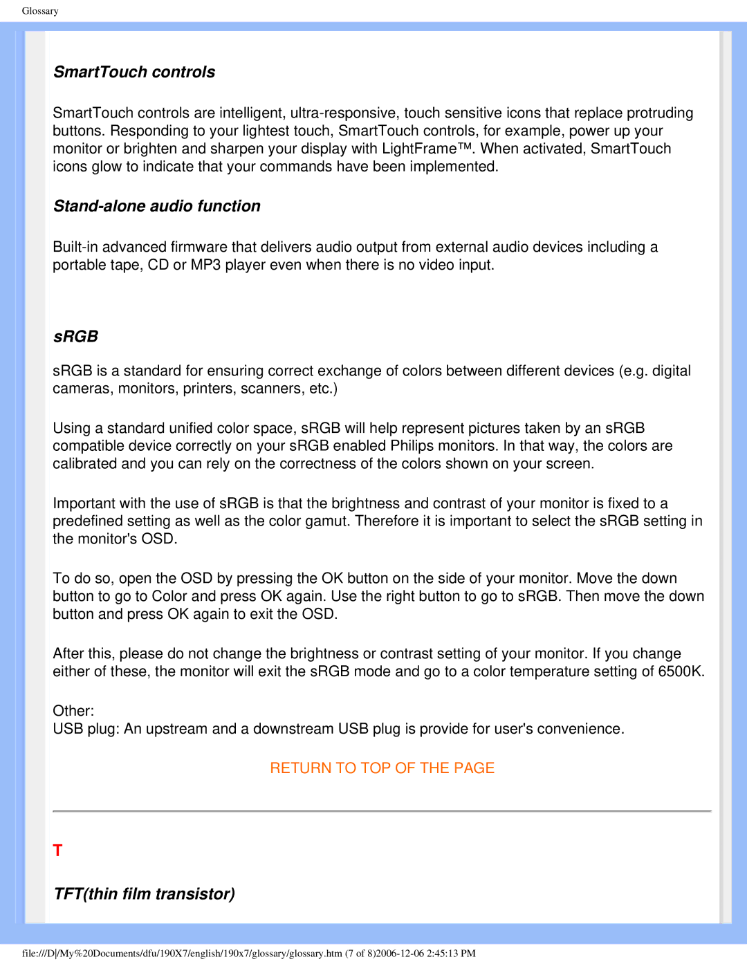 Philips 190XL user manual SmartTouch controls 